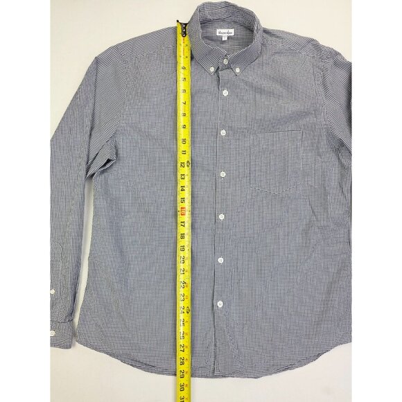 Steven Alan Size Large Mens Blue Whte Check Mens Button Down Shirt USA Made - Picture 9 of 10